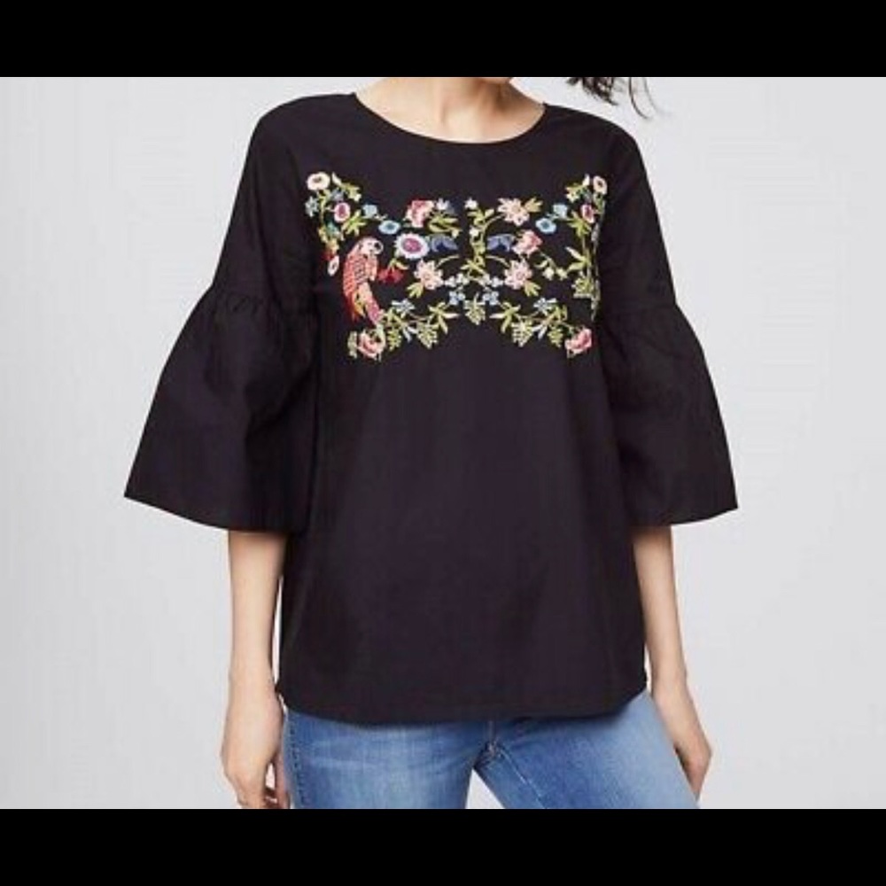 Loft embroidered top